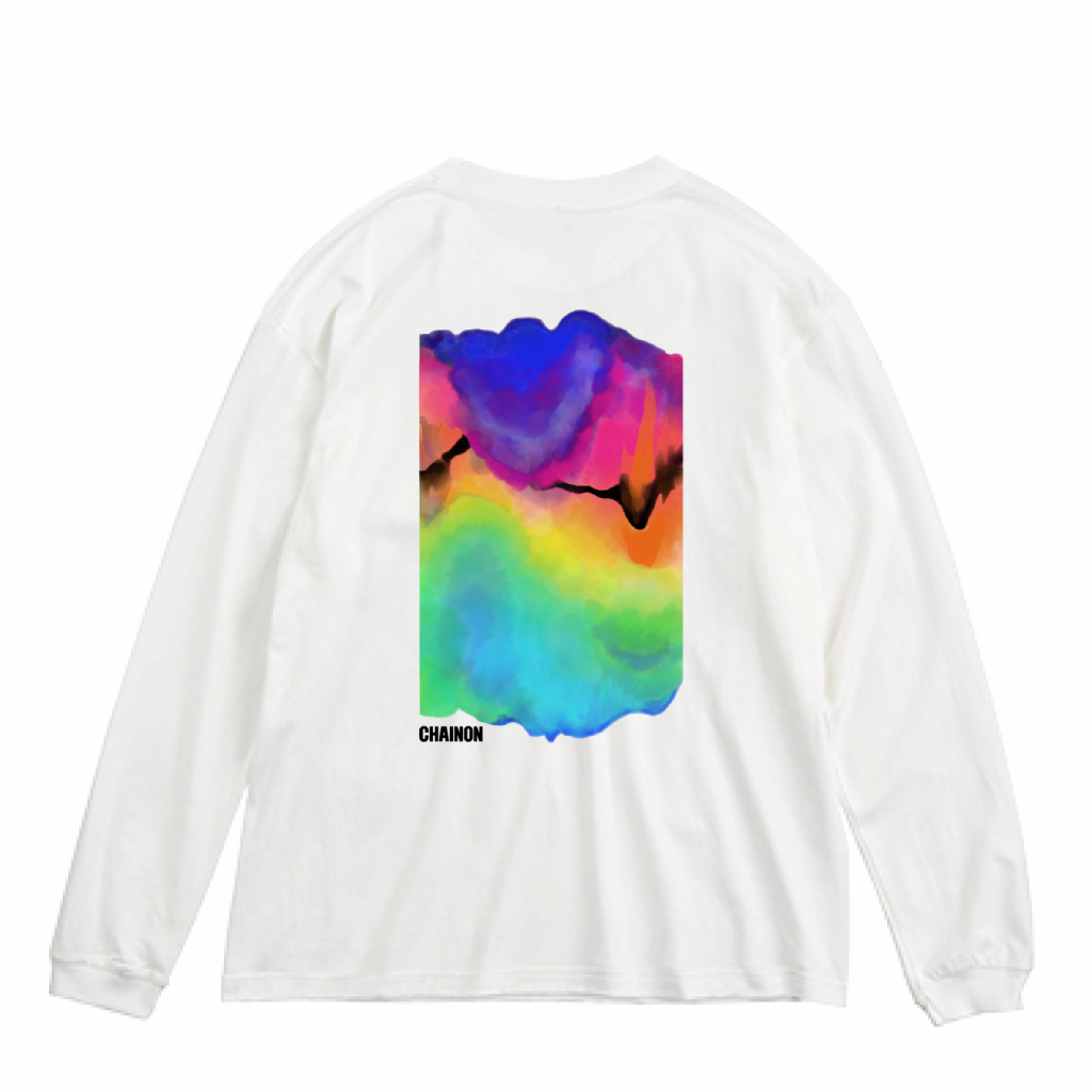 "VARIEGATED" L/S BIG Ts WHITE