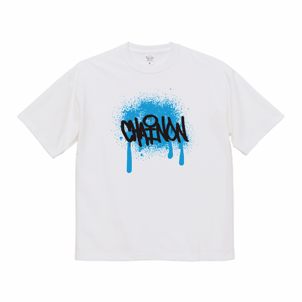 "SPRAY" BIG Ts WHITE/BL