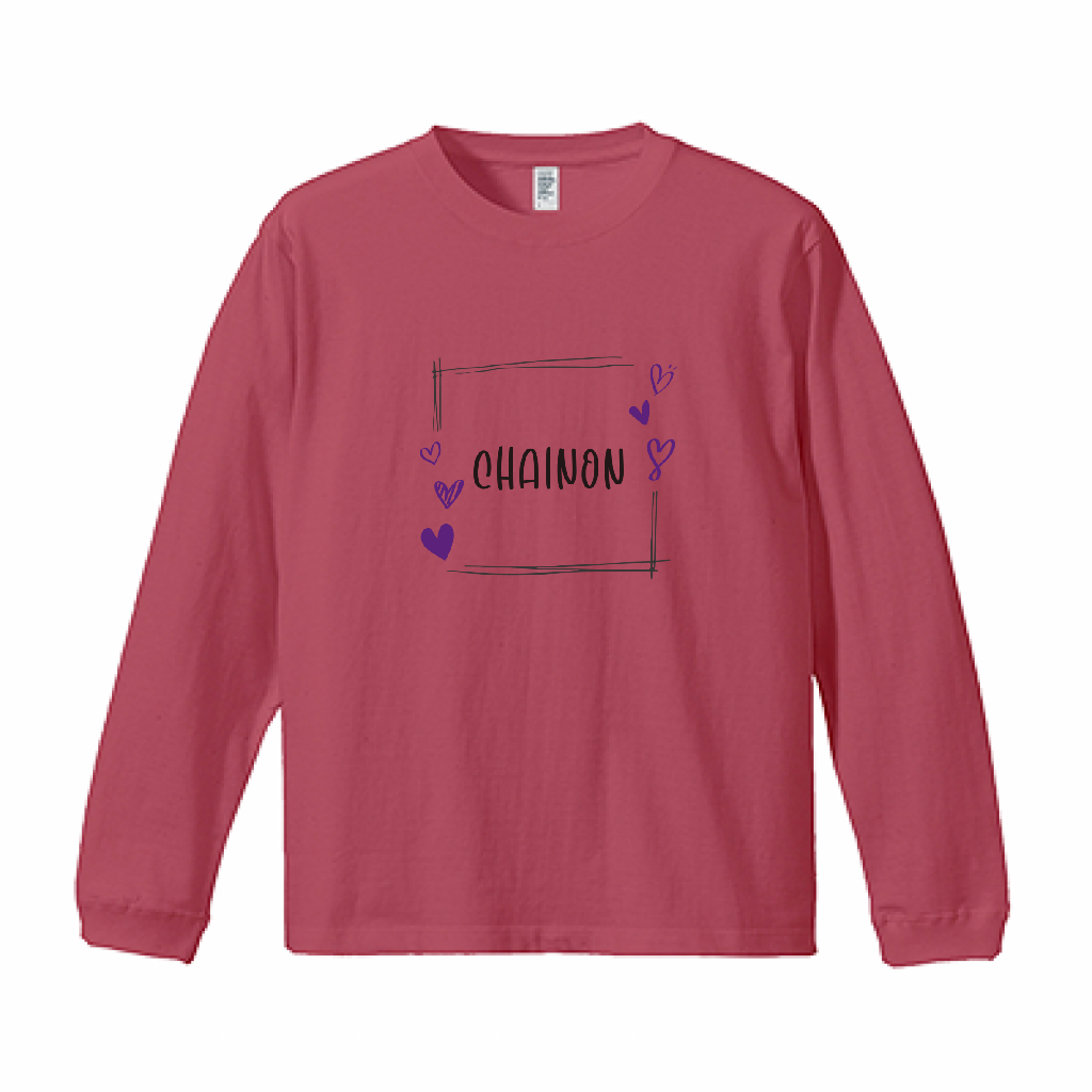 "HEARTFUL" L/S BIG Ts PINK