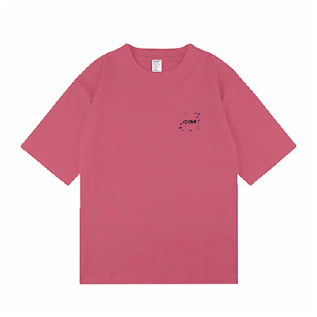 "HEARTFUL" OVERSIZE Ts PINK