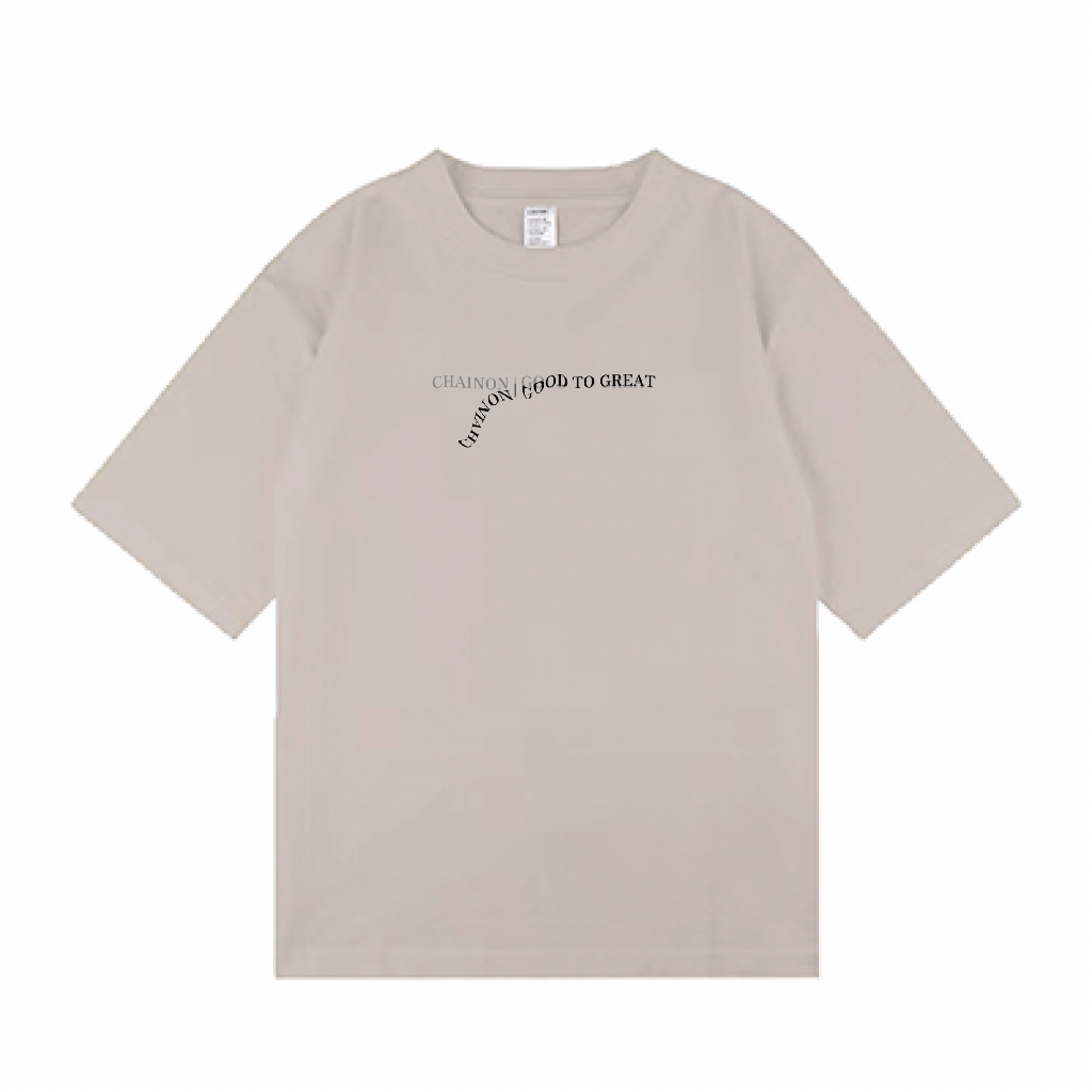 "NEW FACE" OVER SIZE Ts BEIGE