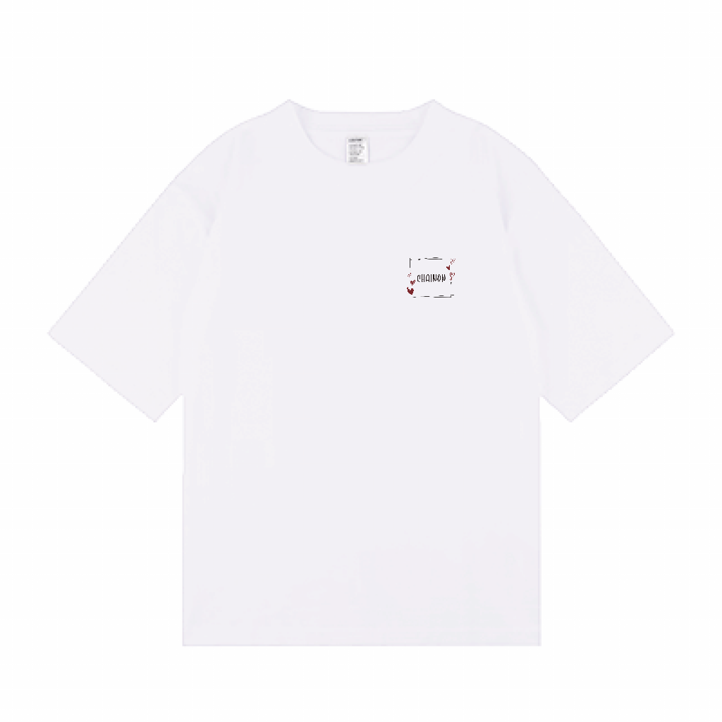 "HEARTFUL" OVERSIZE Ts WHITE