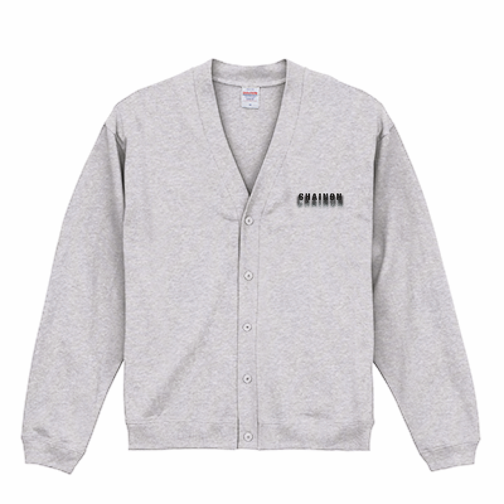 "BLUR LOGO" COTTON LOOSE CARDIGAN ASH
