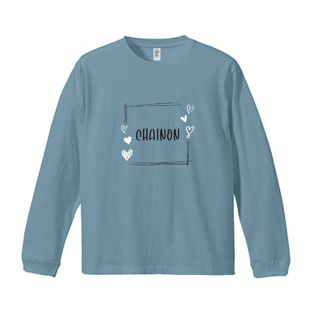"HEARTFUL" L/S BIG Ts BLUE