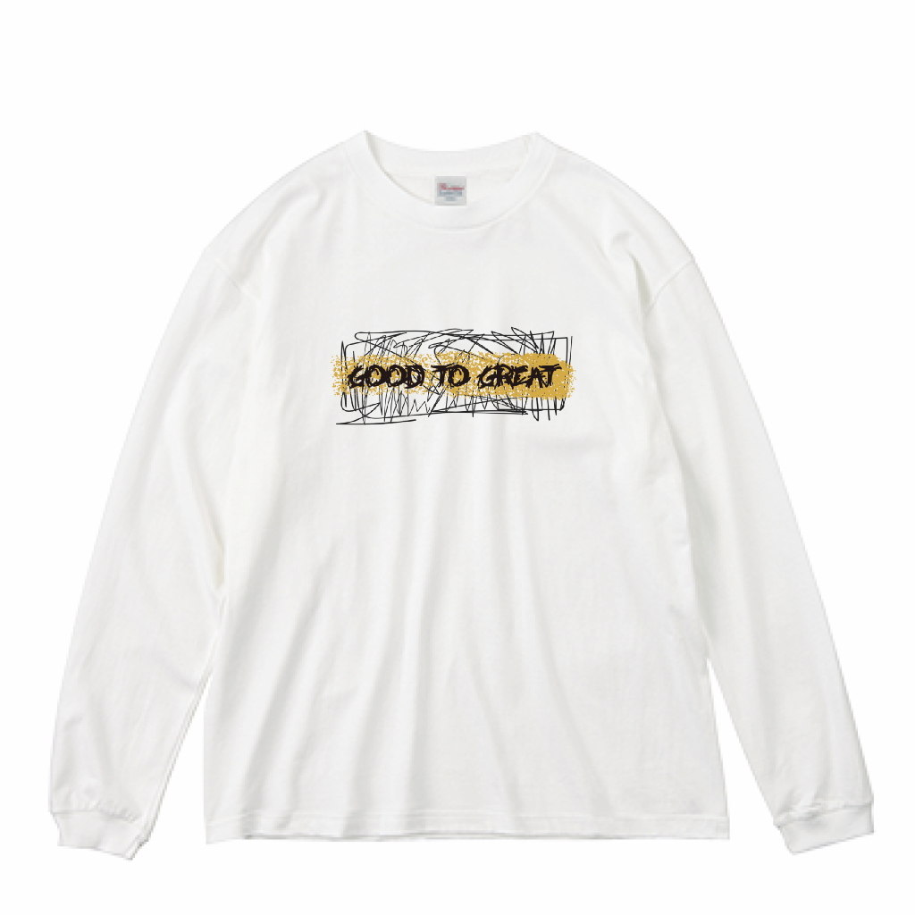 "ROUGH" L/S BIG Ts WHITE/YE