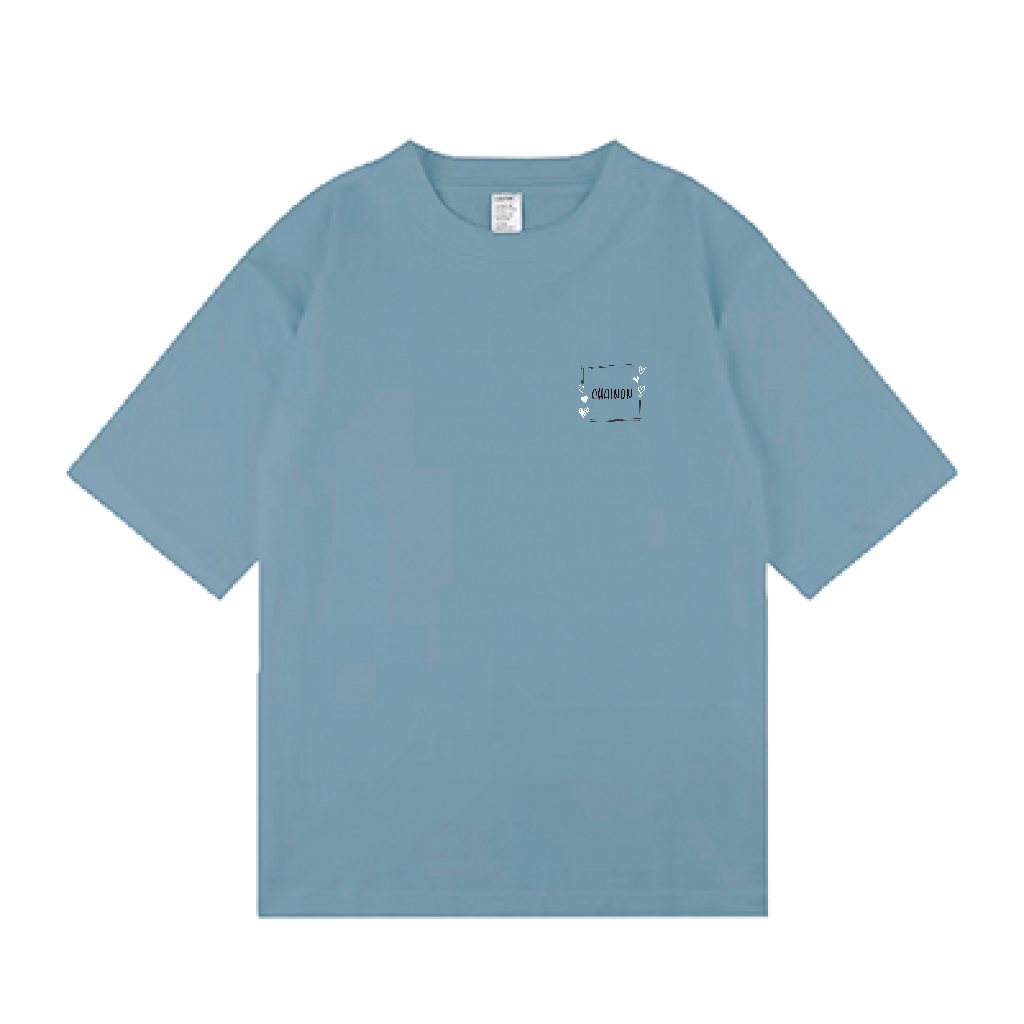 "HEARTFUL" OVERSIZE Ts BLUE