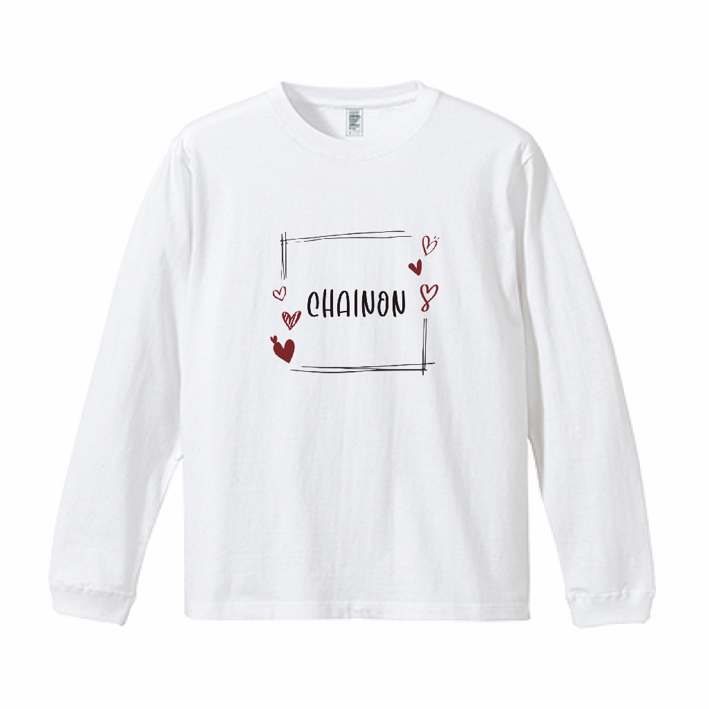 "HEARTFUL" L/S BIG Ts WHITE