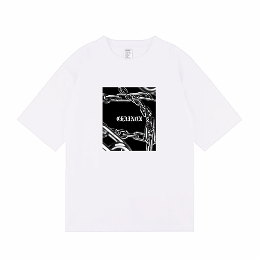 "GUILTY" OVER SIZE Ts WH/CHAIN