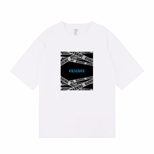 "GUILTY" OVER SIZE Ts WH/WARNING