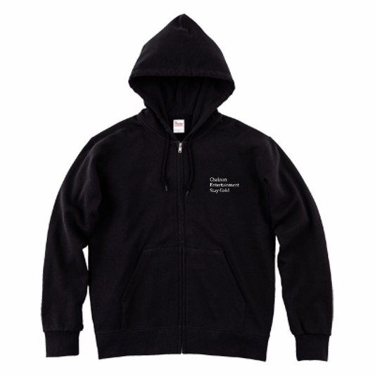 "STAY GOLD" ZIP HOODIE BLACK