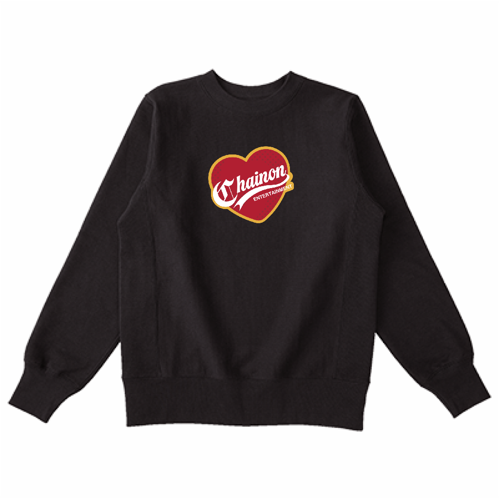 "RETRO HEART" SWEAT SHIRT BLACK