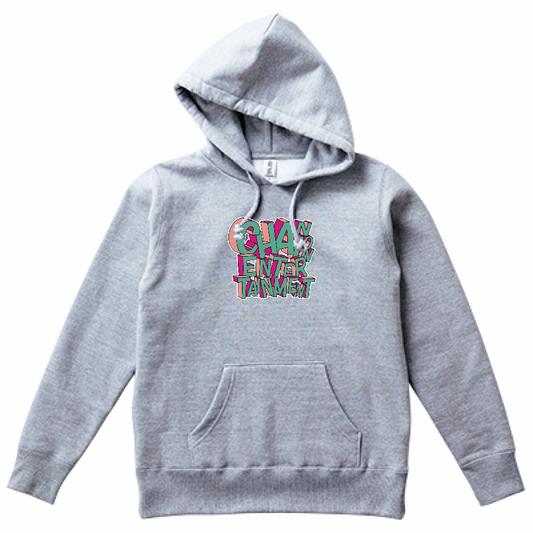 "90's POSTER LOGO" HOODIE GRAY