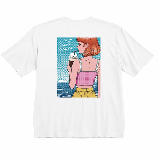 "SUMMER GIRL ART" BIG Ts WHITE