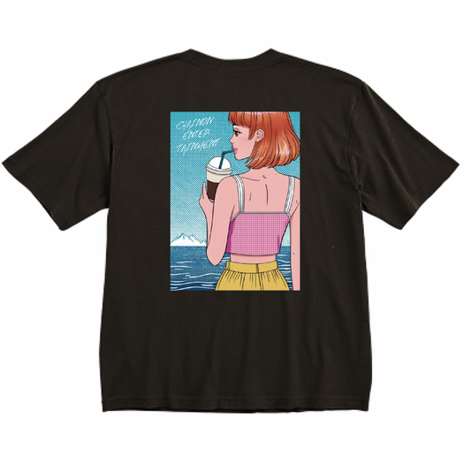 "SUMMER GIRL ART" BIG Ts BLACK