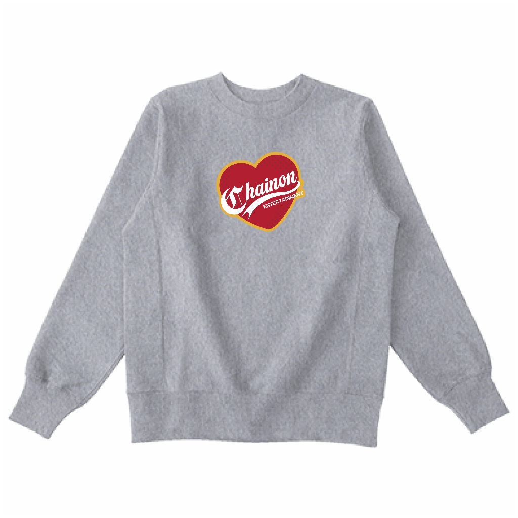 "RETRO HEART" SWEAT SHIRT GRAY